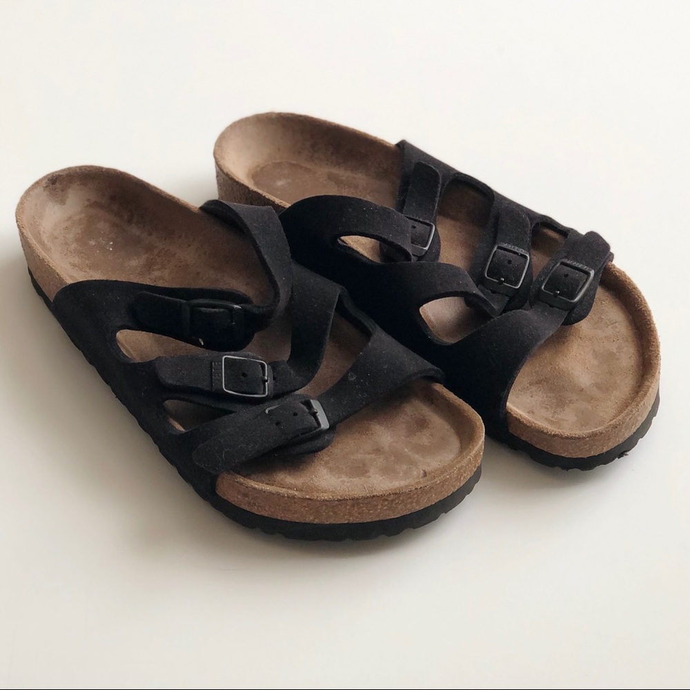 Birkenstock Floria black suede softbed sandals -37
